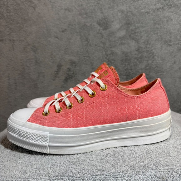 Converse Womens 8.5 CTAS‎ Ox Lift Platform560675C Pink/Driftwood/White - Picture 8 of 15